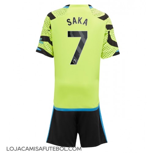 Camisa de Futebol Arsenal Bukayo Saka #7 Equipamento Secundário Infantil 2023-24 Manga Curta (+ Calças curtas)